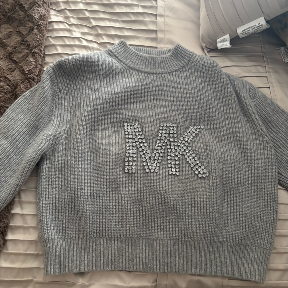 Wool embellished MK logo sweater